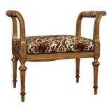 Banquette de piano en bois doré de style louis xvi epoque napoleon iii