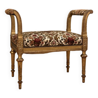 Piano bench in golden wood louis xvi style napoleon iii period