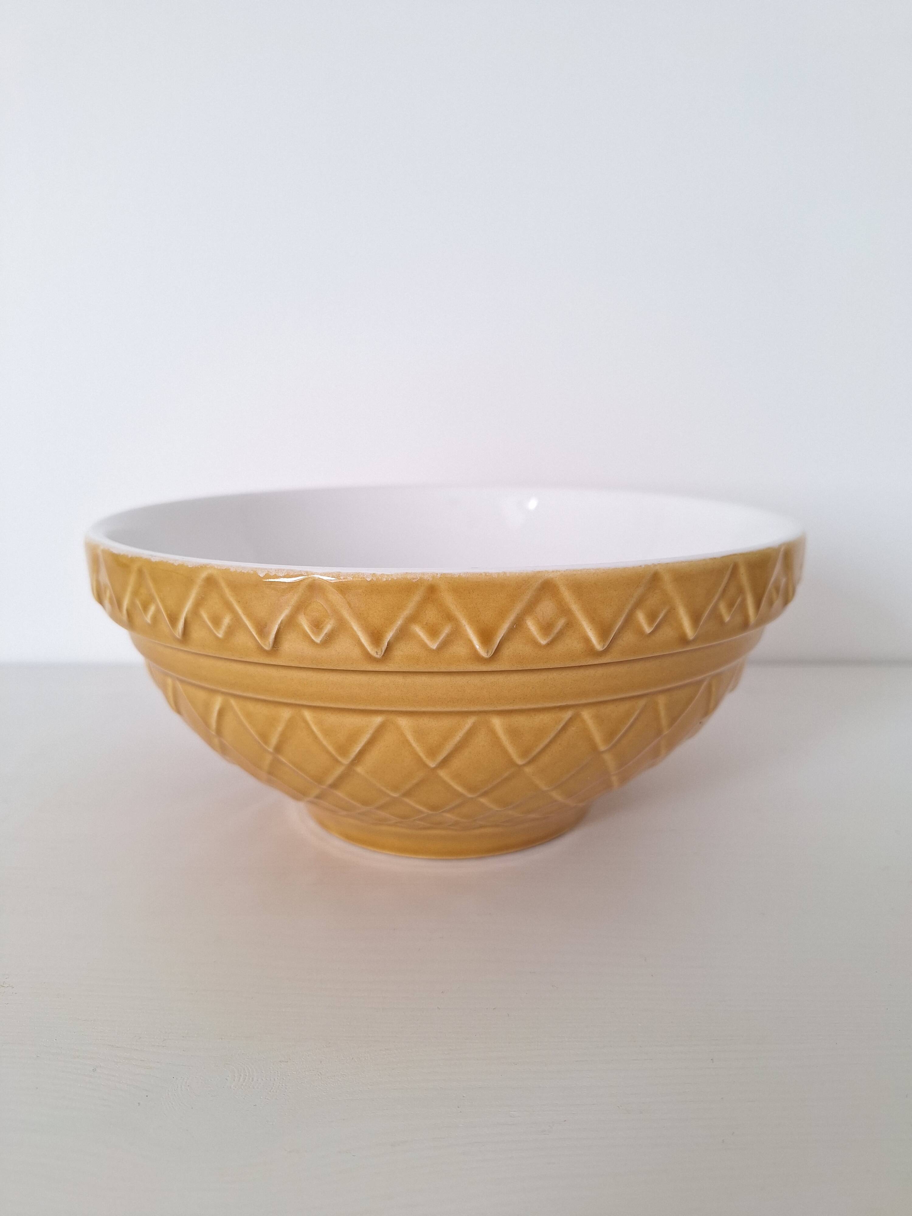 Mustard yellow salad bowl