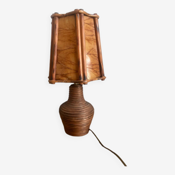 Lampe en rotin vintage