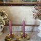 Vintage double Scandinavian candlestick in brass