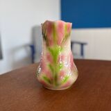 Heron and lily pitcher, St Clément factory, 1920s - vintage water carafe