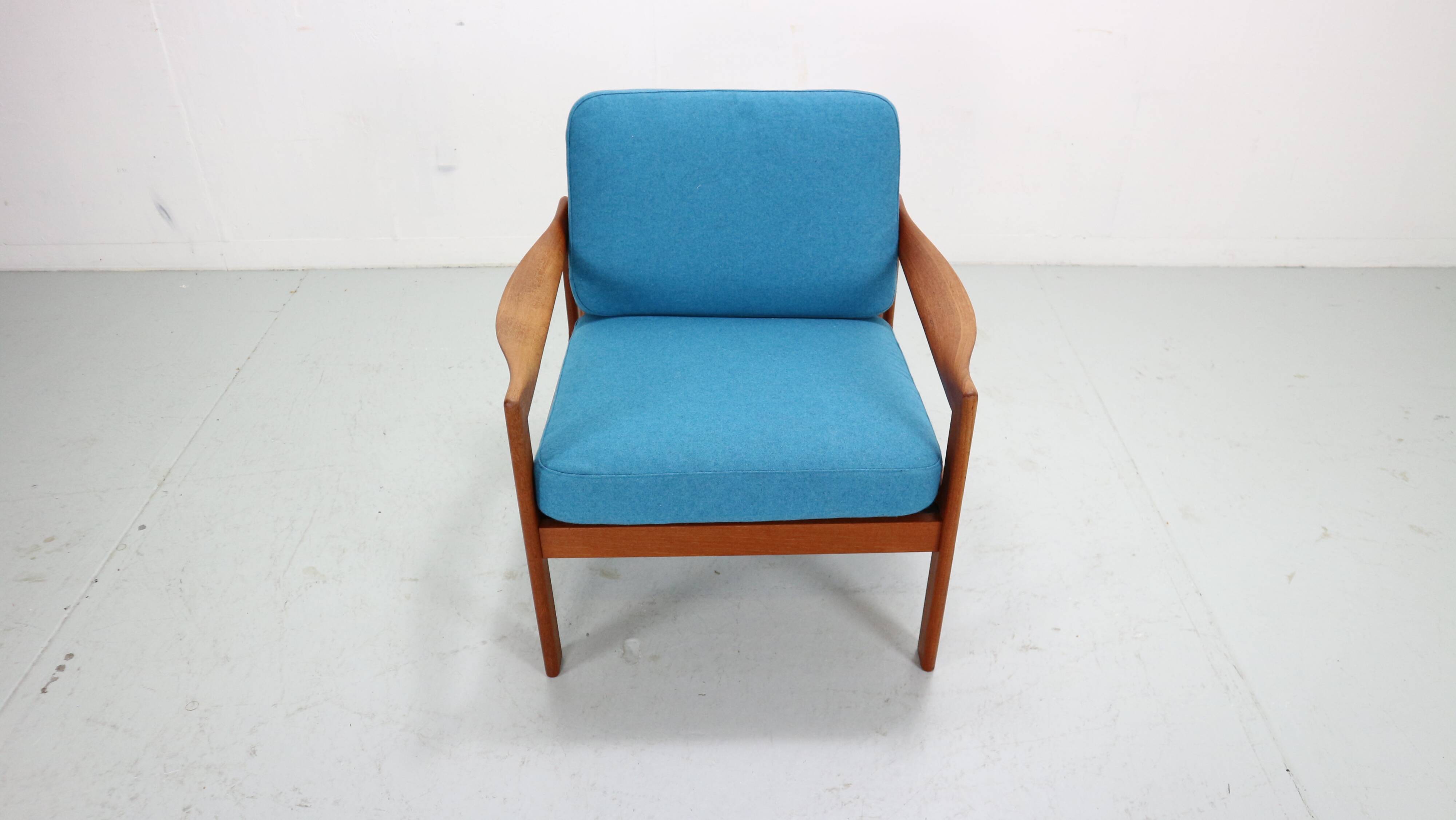 illum wikkelsø teak lounge armchair for niels eilersen, 1960 denmark