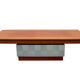 1970s space age coffeetable in walnut and metal