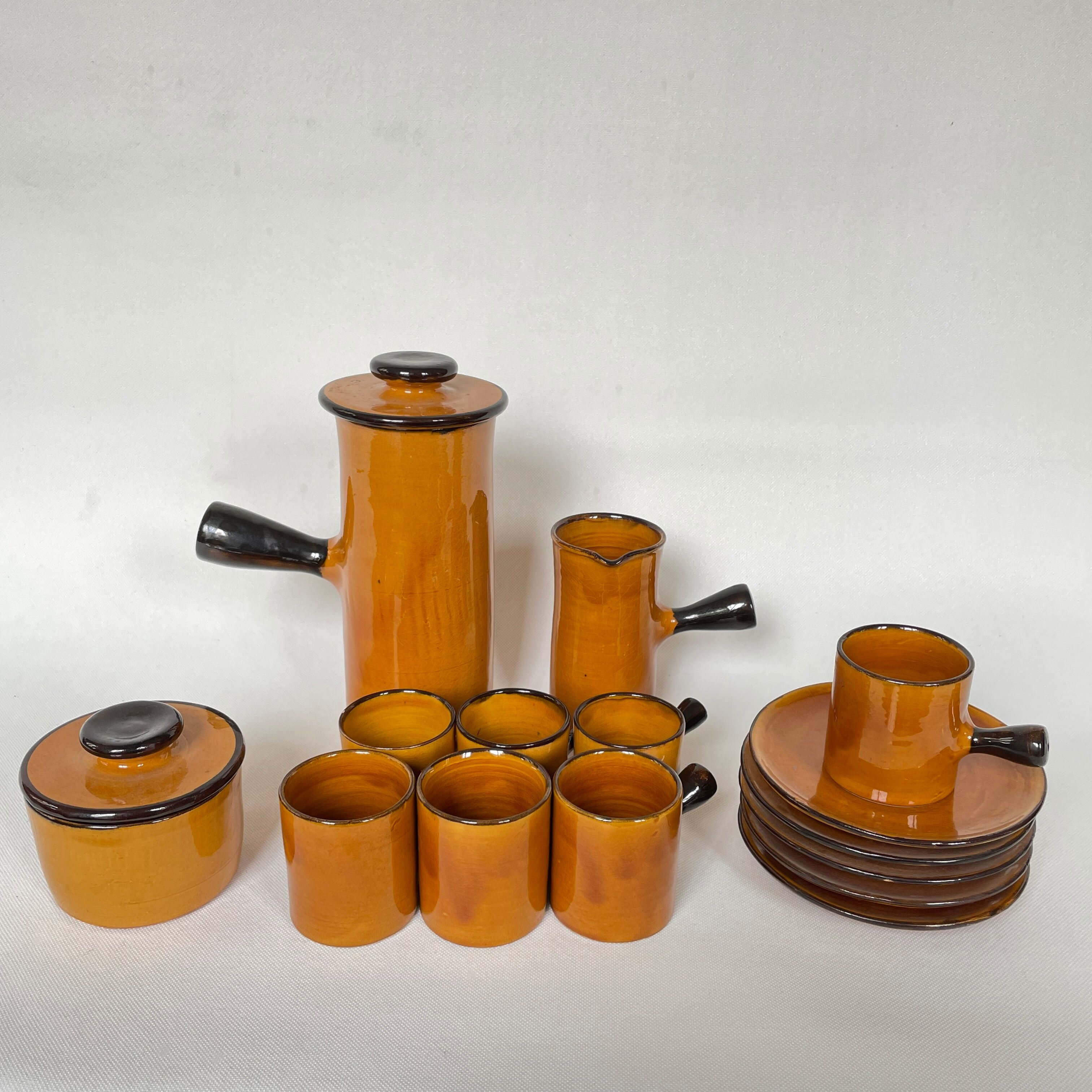Vintage Vallauris ceramic coffee set, circa 1960