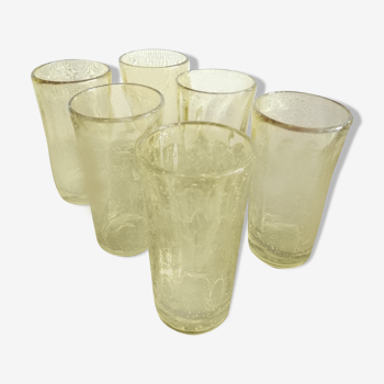 Lot 6 verres bullés Biot non estampillés