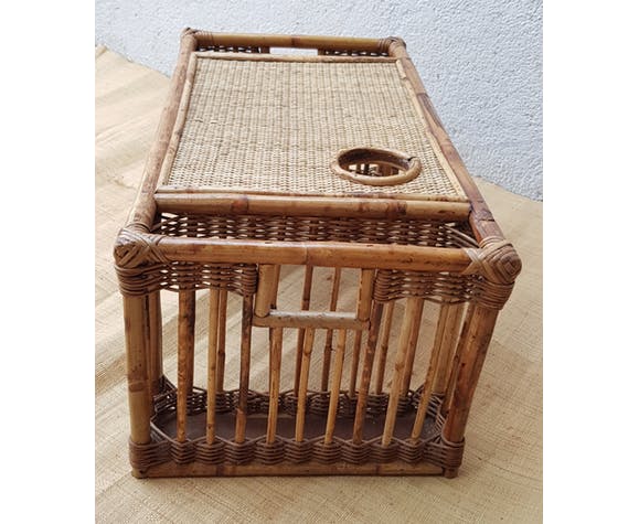 70's rattan coffee table