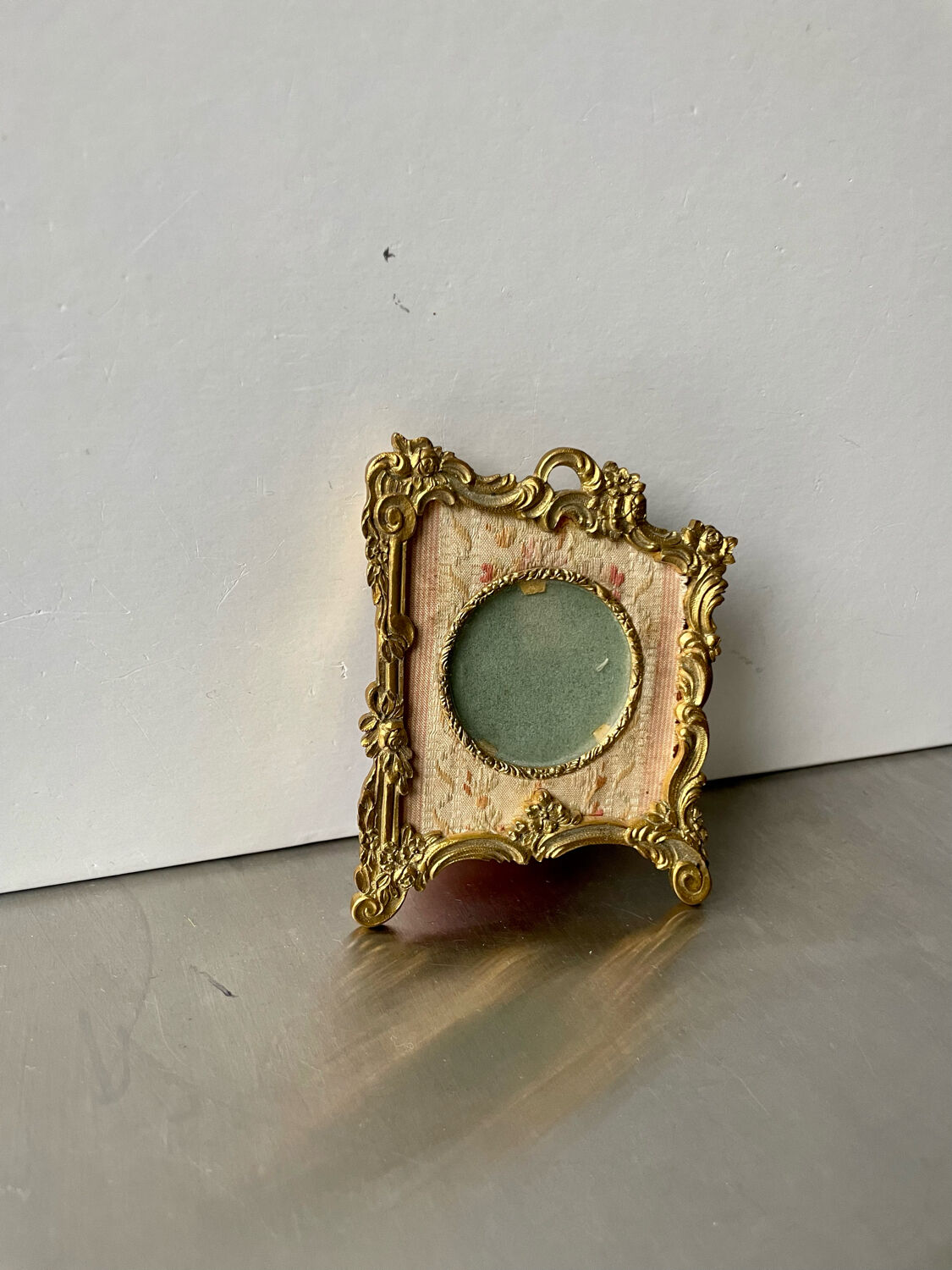 Metal gold colored picture frame brass