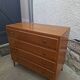 Vintage chest of drawers with tapered legs, 1950s design, 4 drawers.