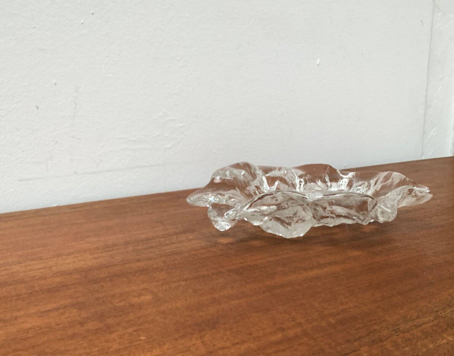 Frosted glass bowl with snail patterns, 1960s.