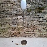 Chrome and brass floor lamp