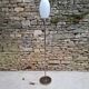 Chrome and brass floor lamp