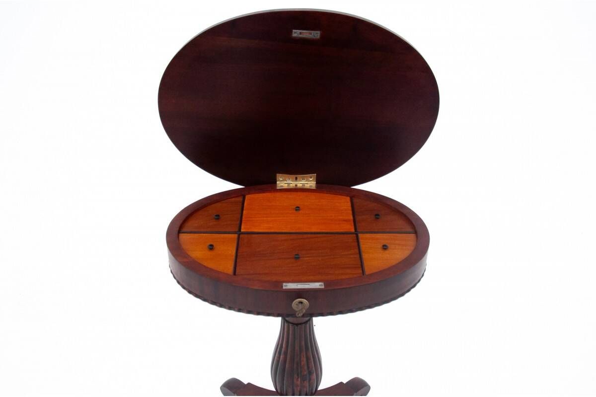 Antique thread table, Northern Europe, around 1860. After renovation.