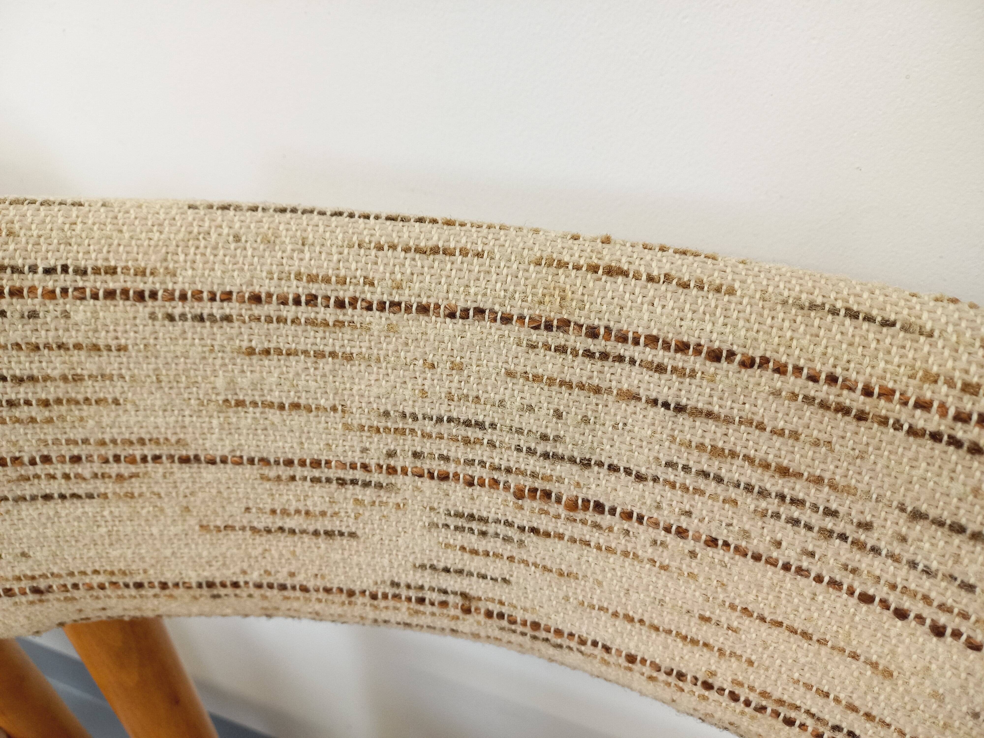 Pair of vintage Baumann chairs in wood and fabric from the 70s