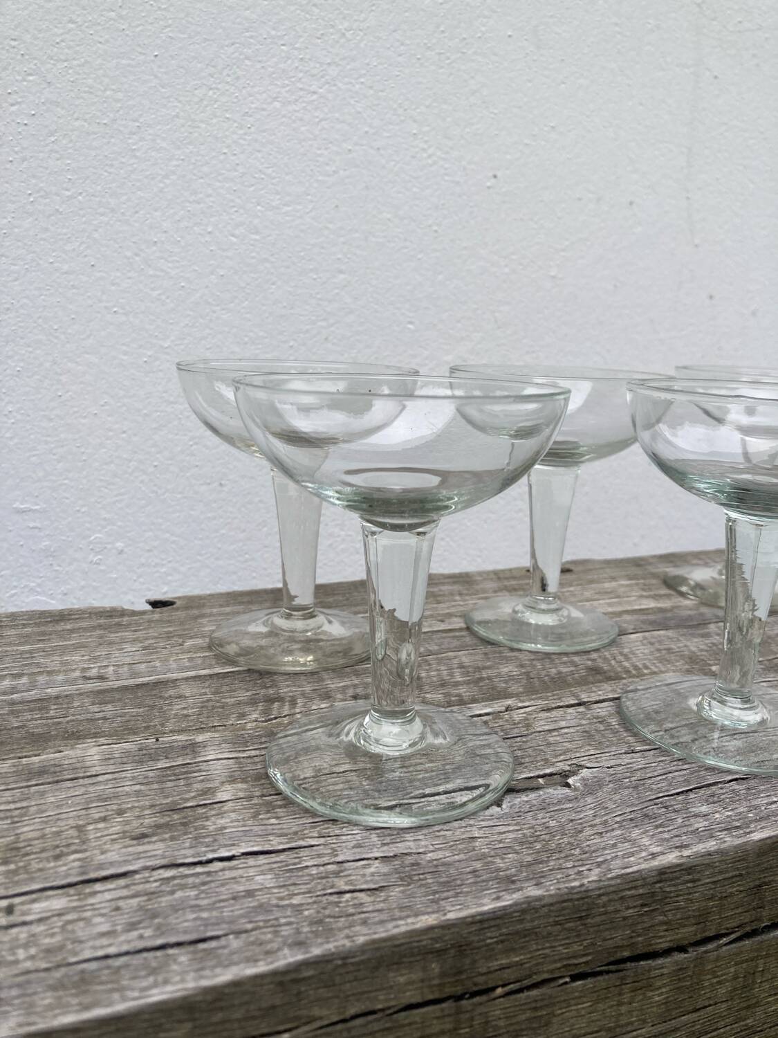 6 blown glasses / old cups
