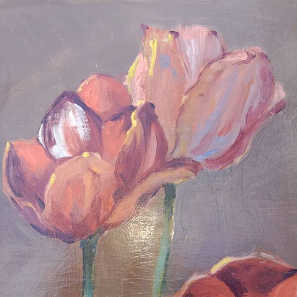 Bouquet de Tulipes tableau signé Gauthier XXe