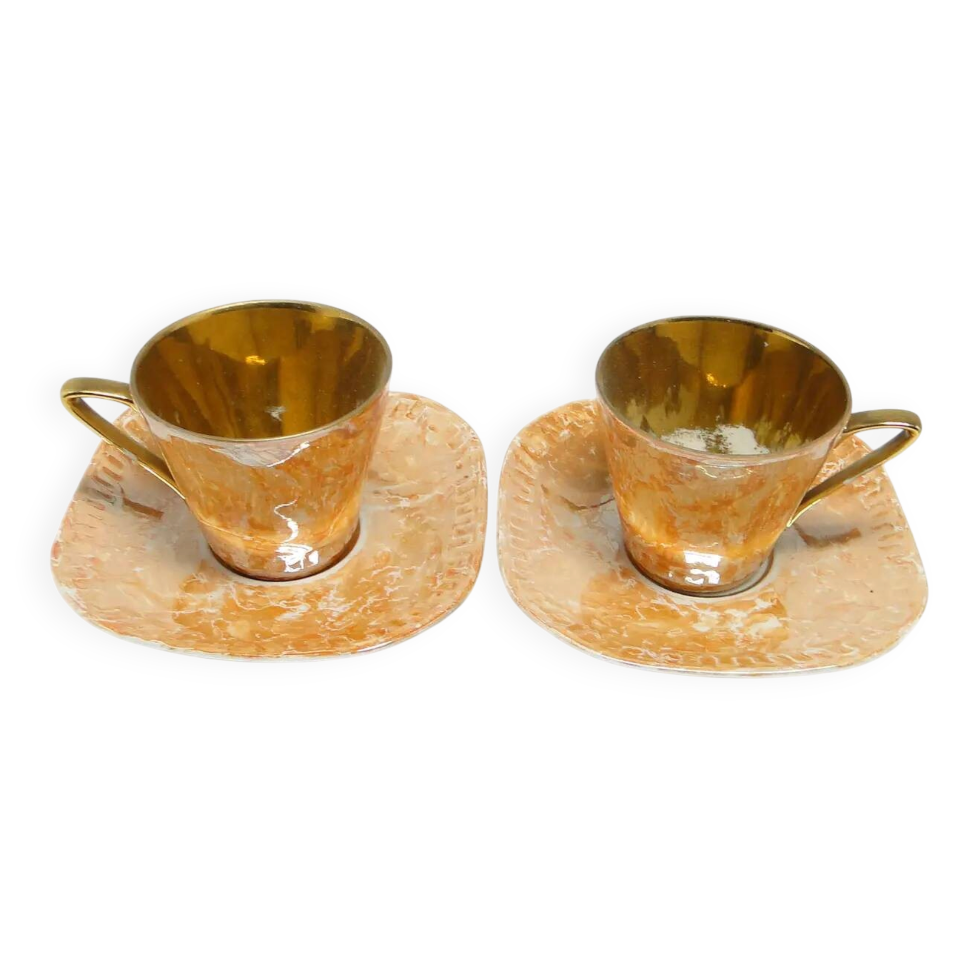 Pair of Helena cups, mid-century modern, porcelain, Wawel Porcelain Factory, Poland, 1970s.