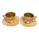 Pair of Helena cups, mid-century modern, porcelain, Wawel Porcelain Factory, Poland, 1970s.