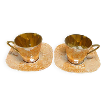Pair of Helena cups, mid-century modern, porcelain, Wawel Porcelain Factory, Poland, 1970s.