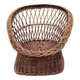 Old throne basket armchair in woven wicker