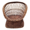 Old throne basket armchair in woven wicker