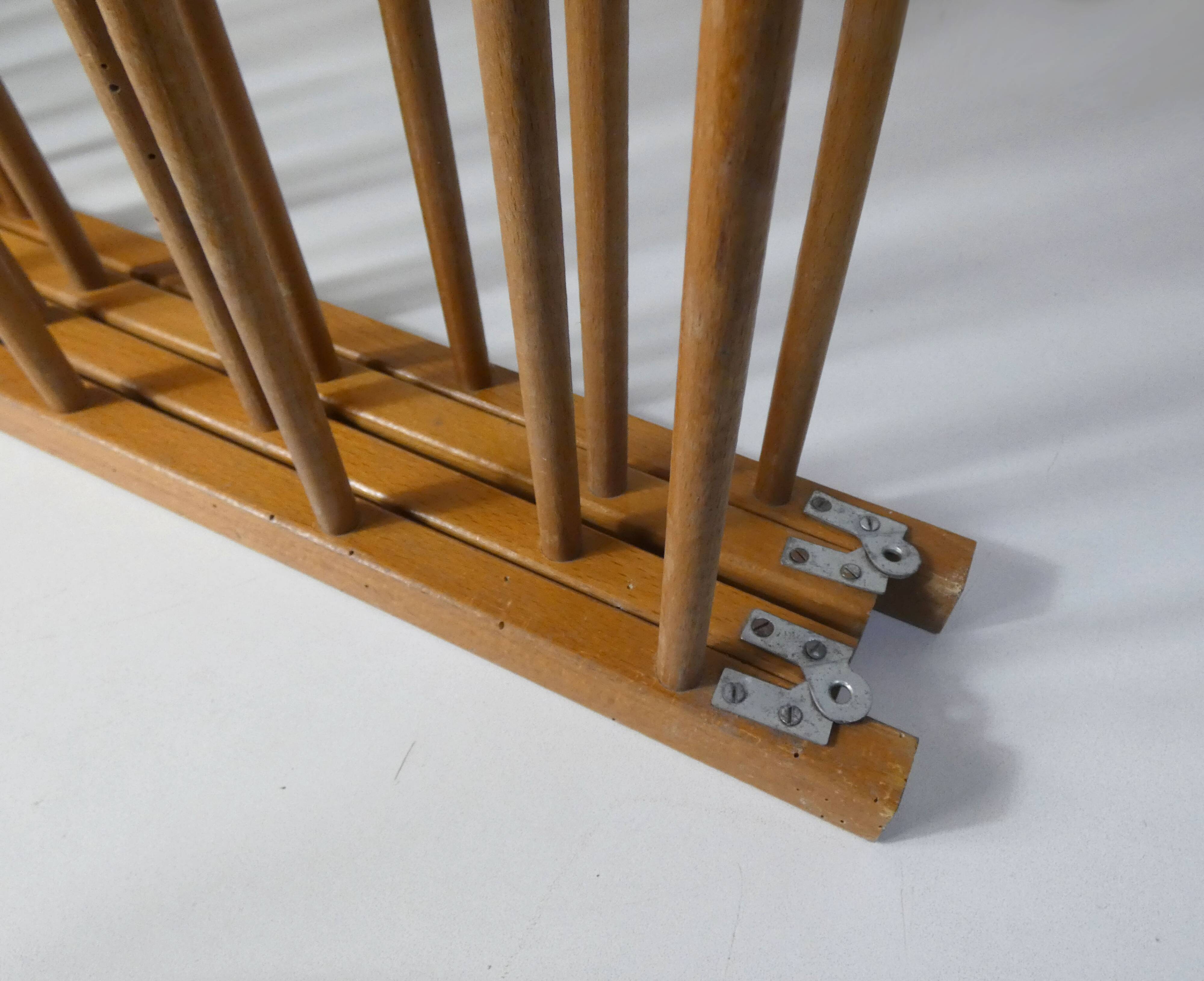 old folding wooden baby playpen abacus