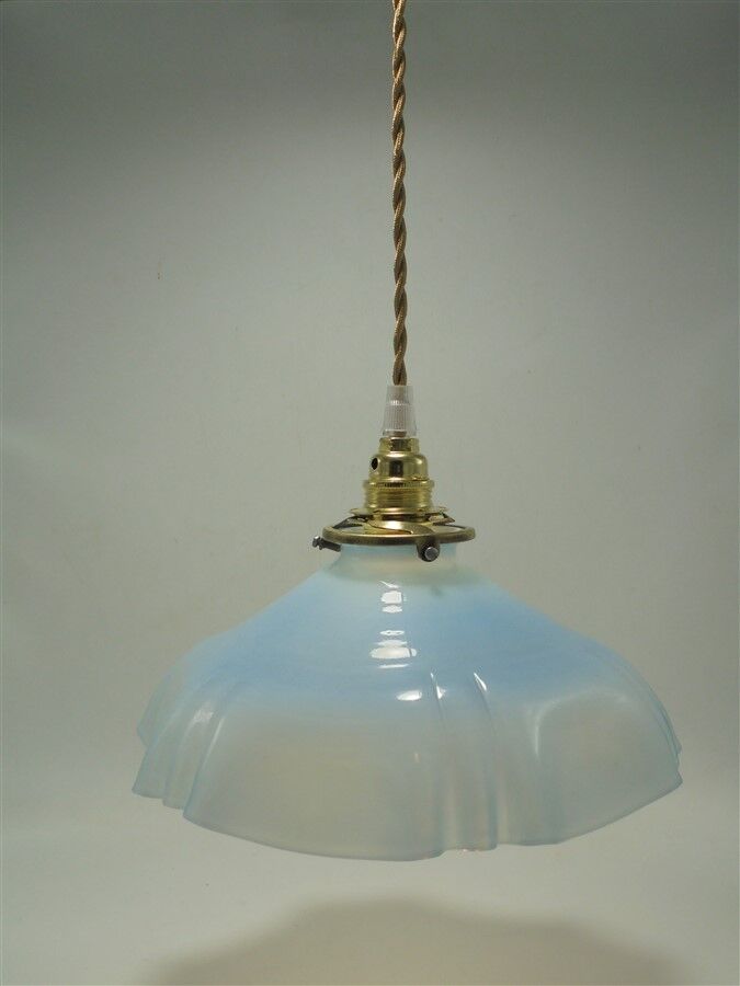 Blue opaline hanging lamp