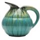Ceramic pitcher glaze drop light blue, signed belgium