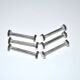 Set of 6 modernist industrial design silver metal nut and bolt knife rests