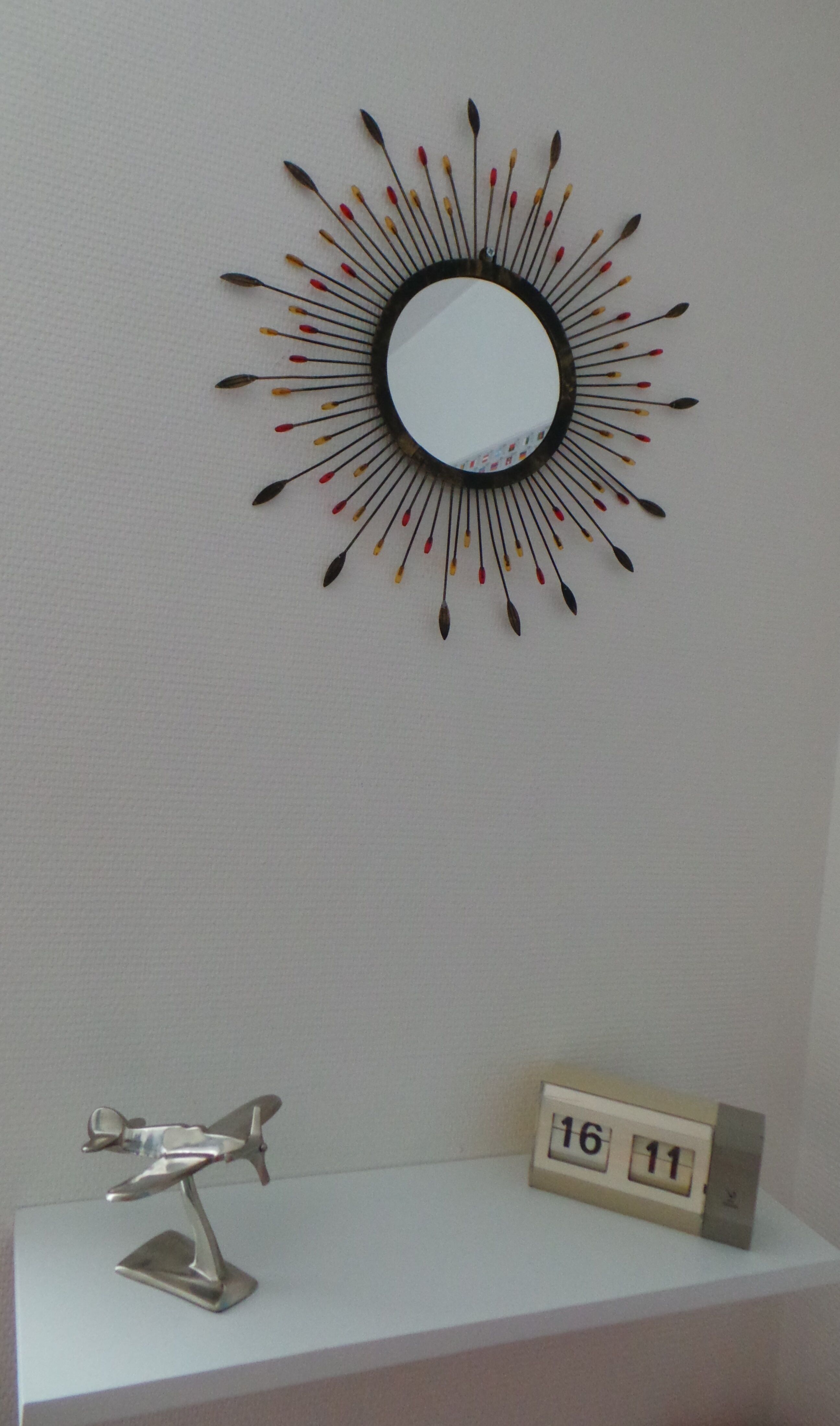 Miroir soleil vintage, 45 x 45 cm