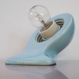 Large mid-century modern pale blue bathroom sconce from Ifö, Sweden