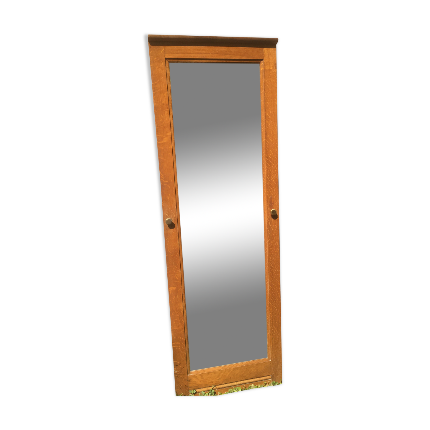 Bevelled mirror oak frame