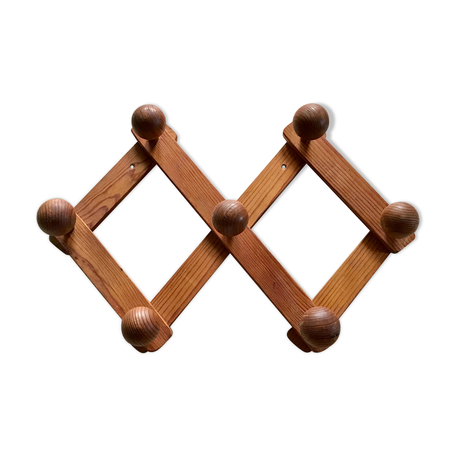 80's wooden extendable patère