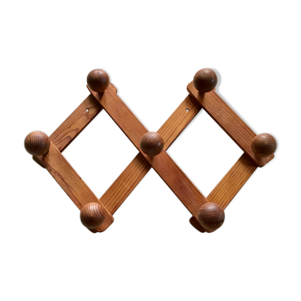 80's wooden extendable patère