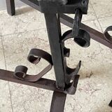 Pair of vintage steel brutalist andirons