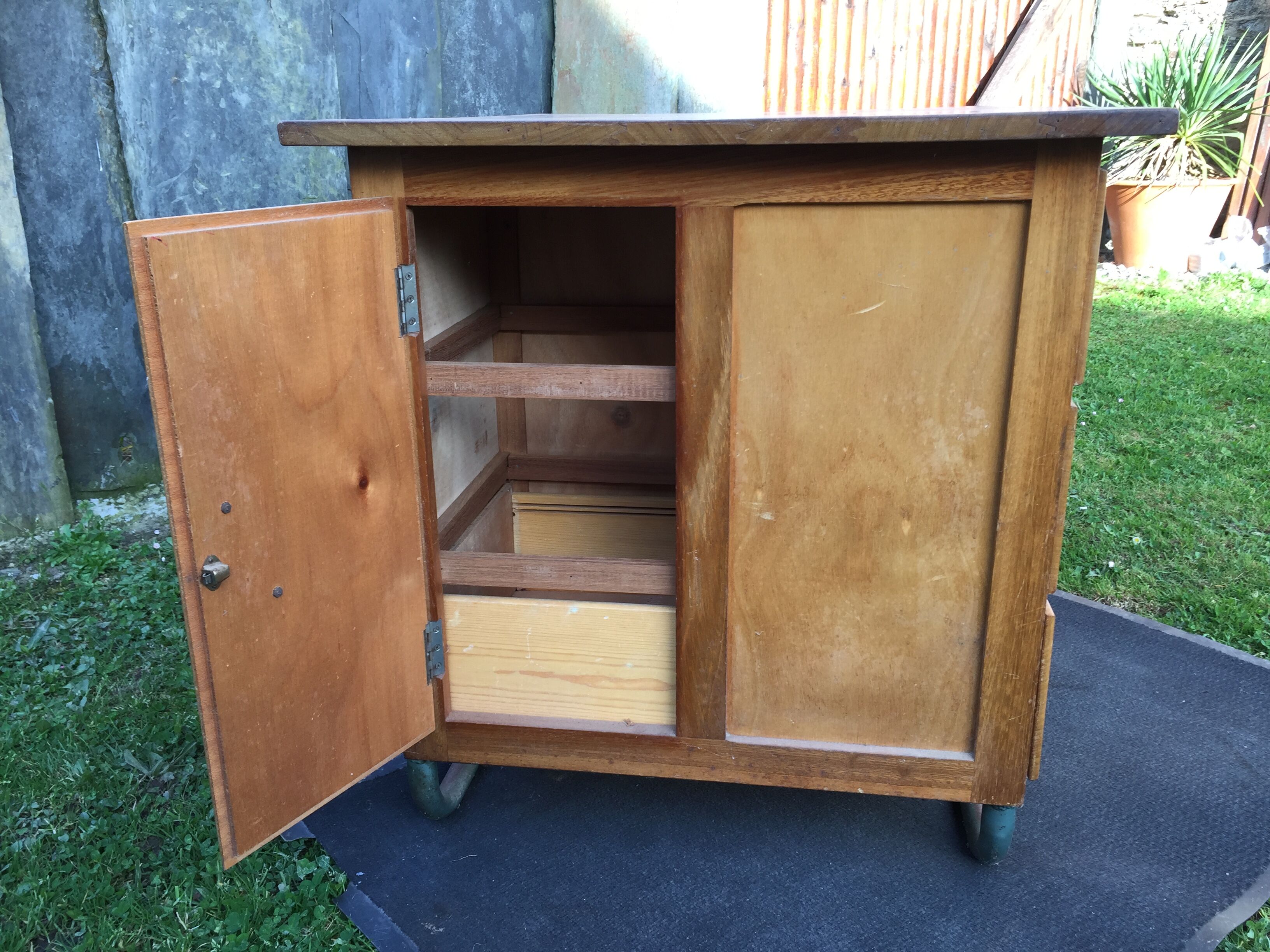 Vintage modernist schoolmaster desk