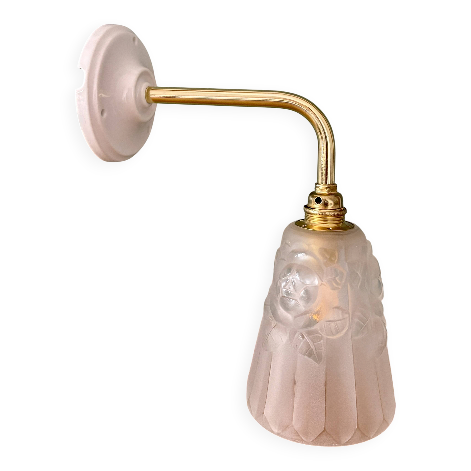 Vintage Art Deco curved tulip wall light - Degué