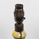 1950s Italian Amber Dimpled Textured Glass Table Lamp