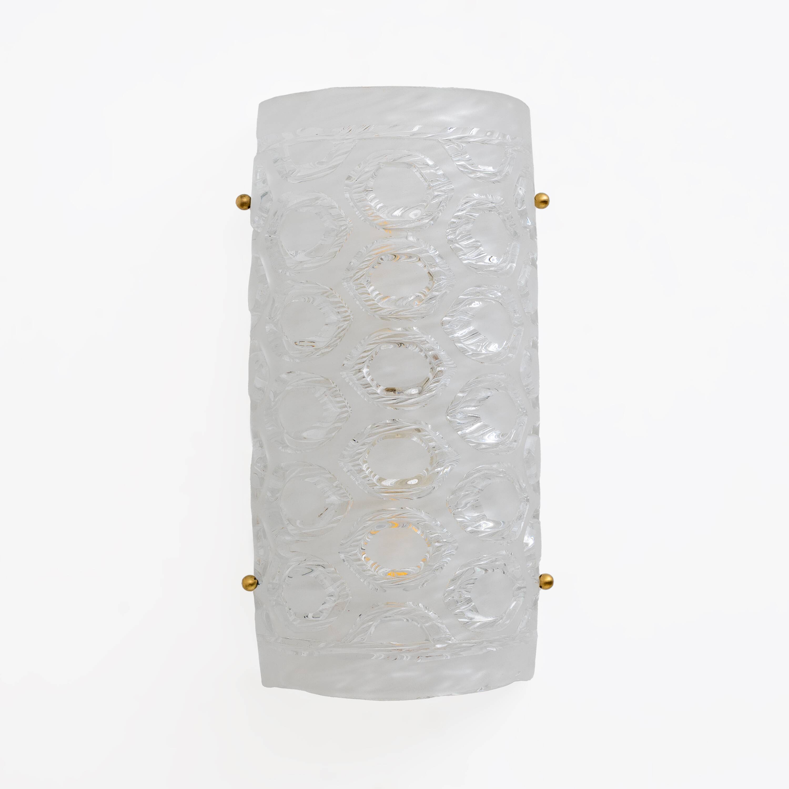 Pair of Modern Italian Murano Glass Textured Wall Sconces