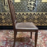 7 chaises art deco en noyer