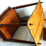 Vintage 1920s wooden dressing table with mirror and storage.
