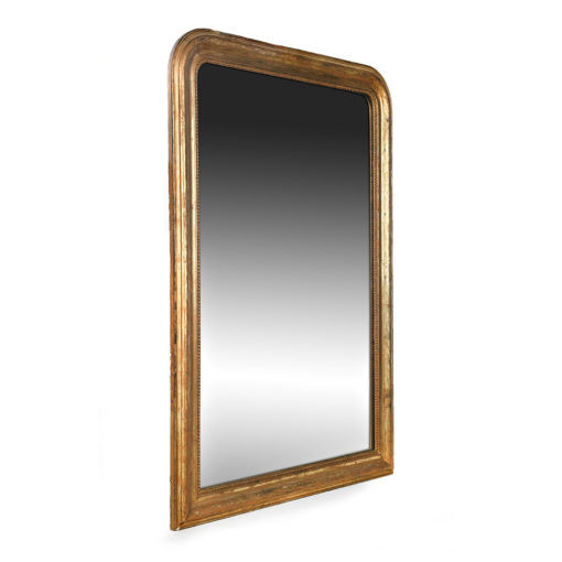Mirror with golden patina