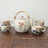 Teapot + 5 vintage cups