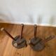 Pair of brutalist stool in solid oak 60s