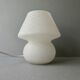 Mushroom lamp in white opaline, Murano, 80s