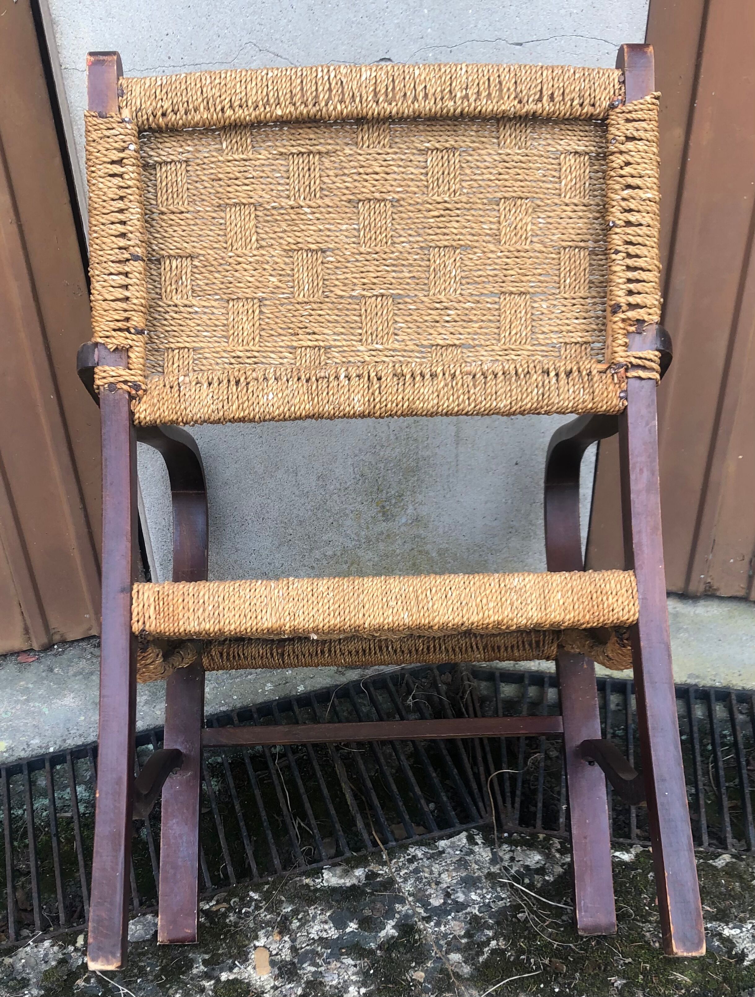 Rope and beech armchair by Erich Dieckmann 1930