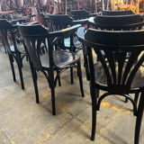 Set of 9 bistro armchairs