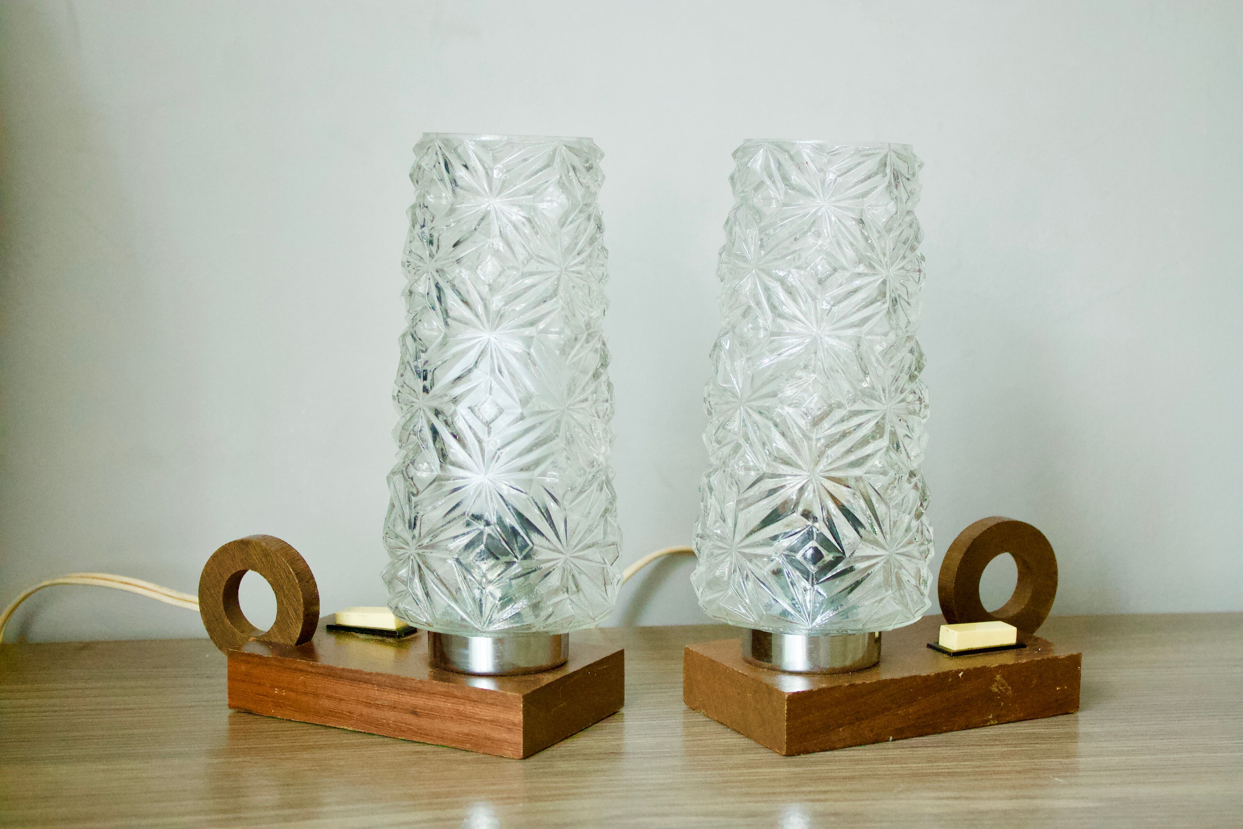 1950s Scandinavian teak table lamp