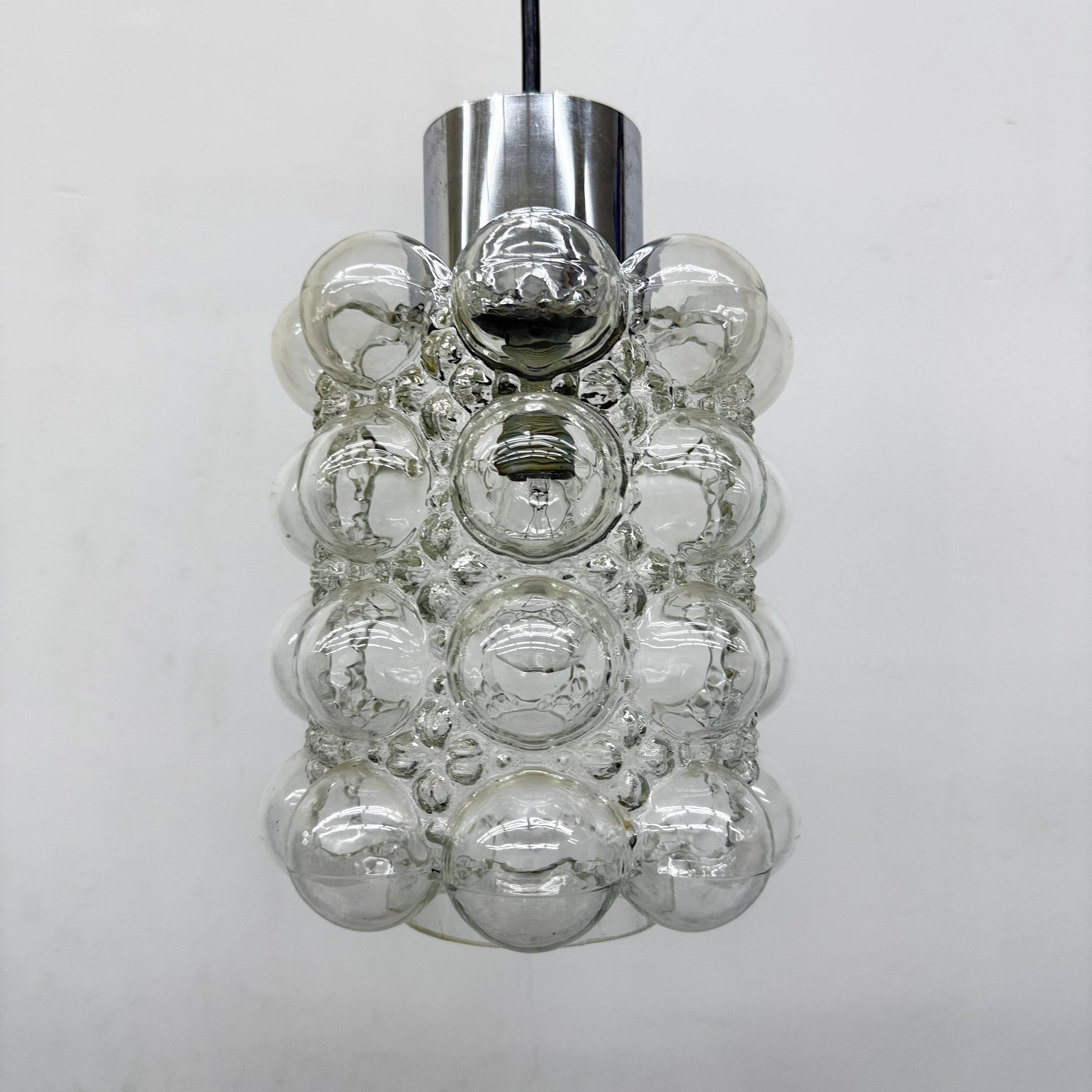 Large Bubble Glass Pendant by Helena Tynell for Limburg, Germany, 1970s