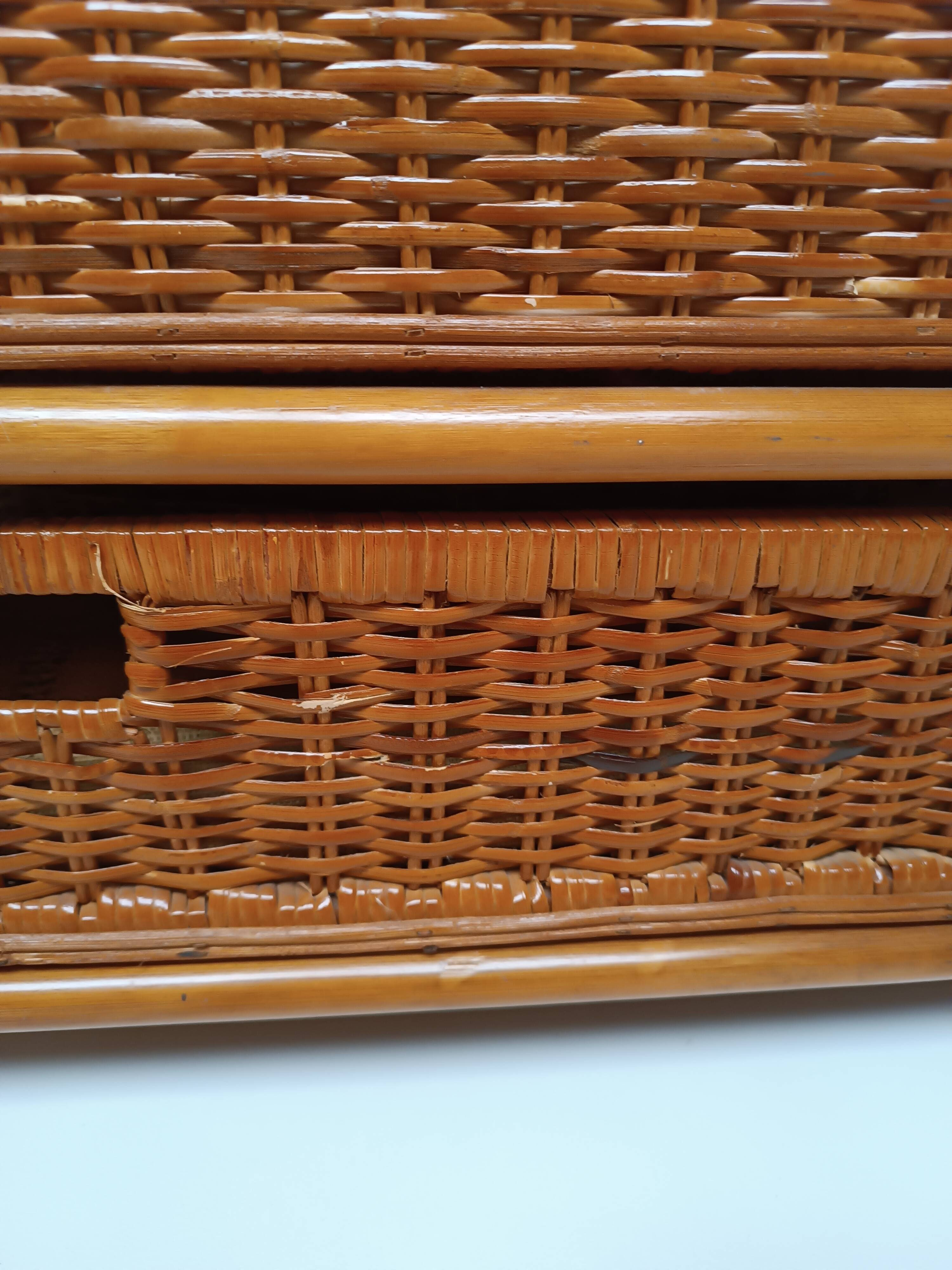 Commode rotin et bambou